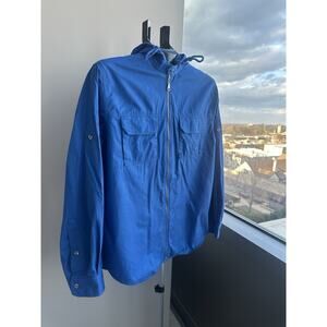 Lauren Ralph Lauren Blue Hooded Full Zip Windbreaker Jacket Men's L